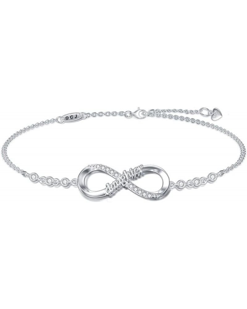 Infintiy Symbol Birthstone Charm Link Bracelet Christmas Gifts for Women 925 Sterling Silver Adjustbale Bracelet Jewelry Birt...