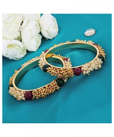 Indian Stylish Traditional Bangles Set Jewelry for Girls and Women Gold 2 (Set of 4 Pcs) 2-10 $11.26 Bracelets