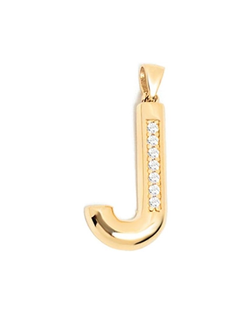 14K Gold Initial Pendant for Women | Alphabet Letter Charms, A-Z, All Letters, Cubic Zirconia J $71.82 Pendants