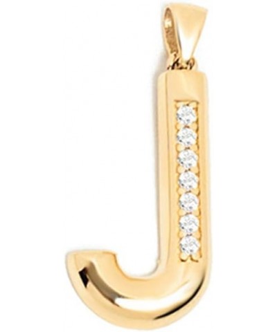 14K Gold Initial Pendant for Women | Alphabet Letter Charms, A-Z, All Letters, Cubic Zirconia J $71.82 Pendants