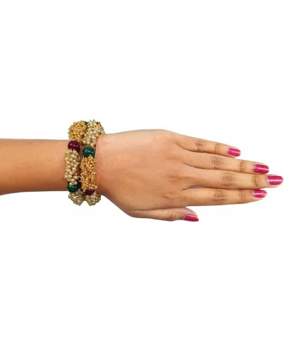 Indian Stylish Traditional Bangles Set Jewelry for Girls and Women Gold 2 (Set of 4 Pcs) 2-10 $11.26 Bracelets