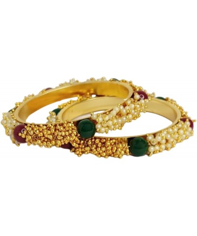 Indian Stylish Traditional Bangles Set Jewelry for Girls and Women Gold 2 (Set of 4 Pcs) 2-10 $11.26 Bracelets