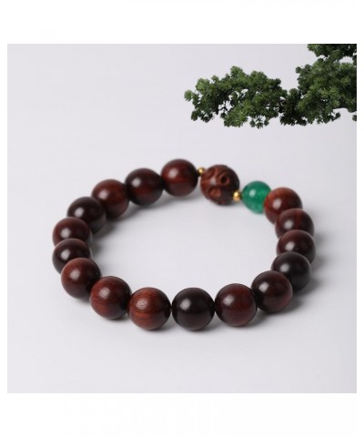 Wood Prayer Bead Bracelet Natural Blood Red Sandalwood Handmade Stretch Wooden Beaded Bracelets with Storage Drawstring Pouch...