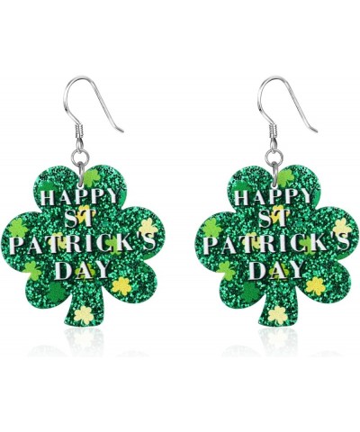 St. Patrick's Day Earrings Irish Green Clover Dangle Earrings Luck Drop Earrings for Women Girls St. Patrick's Holiday Jewelr...