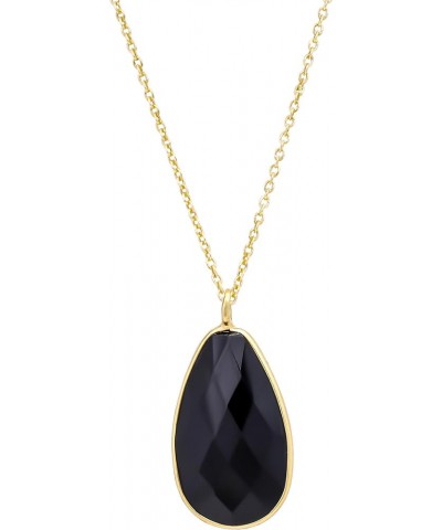 Semi-Precious Gemstone Pendants in Sterling Silver or 14k Gold-Plated with 18" Long Adjustable Chain Black Onyx $19.22 Necklaces