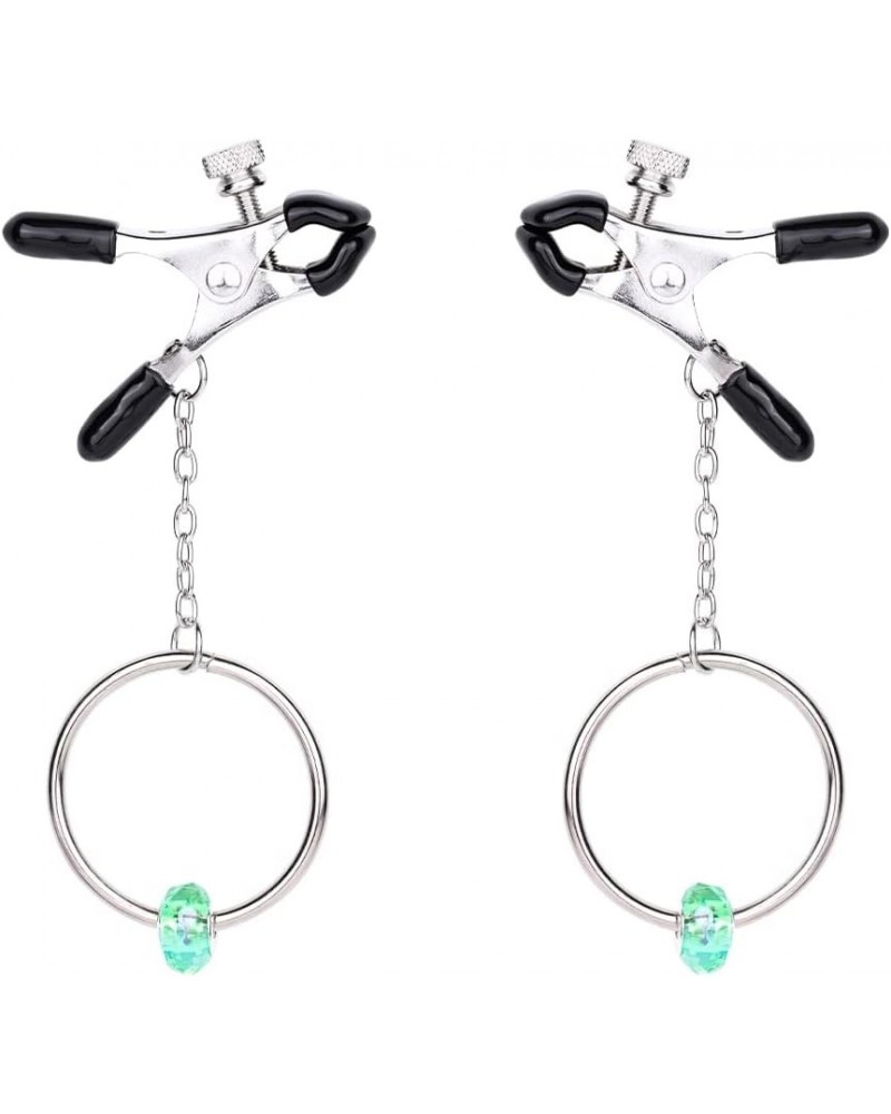 O-Ring Bead Nipple Clamps Non-Piercing Adjustable Silver Nipple Clip with Chain Women Body Jewelry Acessories for Decoration ...