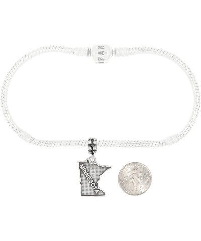 Sterling Silver Oxidized Minnesota Charm -with Options Dangle Bead $13.64 Bracelets