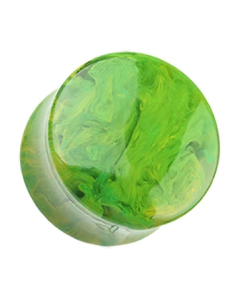 Lava Infused Double Flared Ear Gauge Plug (Sold by Pair) 0 GA, Green $10.44 Body Jewelry