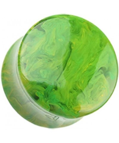 Lava Infused Double Flared Ear Gauge Plug (Sold by Pair) 0 GA, Green $10.44 Body Jewelry