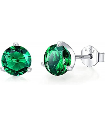 Birthstone Stud Earrings 925 Sterling Silver Stud Birthstone Earrings Cubic Zirconia Earrings Jewelry Gifts Green-May $17.15 ...