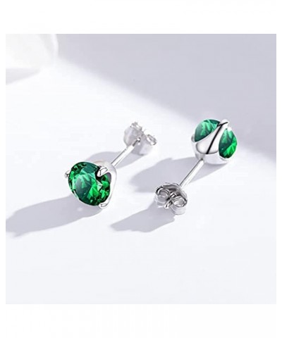 Birthstone Stud Earrings 925 Sterling Silver Stud Birthstone Earrings Cubic Zirconia Earrings Jewelry Gifts Green-May $17.15 ...