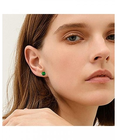 Birthstone Stud Earrings 925 Sterling Silver Stud Birthstone Earrings Cubic Zirconia Earrings Jewelry Gifts Green-May $17.15 ...