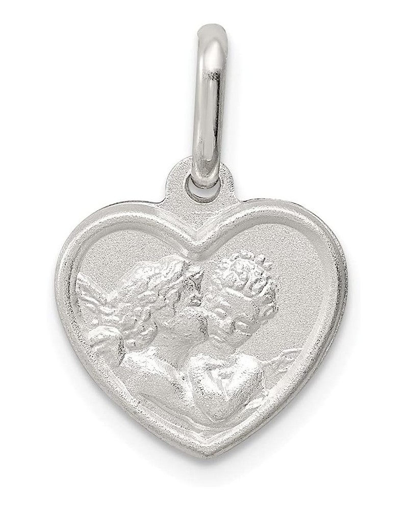 925 Sterling Silver Satin Guardian Angel Heart Charm Pendant (L- 20 mm, W- 15 mm) Gift for Women $19.59 Pendants