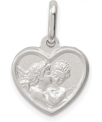 925 Sterling Silver Satin Guardian Angel Heart Charm Pendant (L- 20 mm, W- 15 mm) Gift for Women $19.59 Pendants