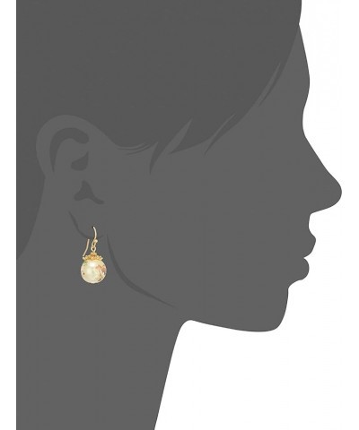 1928 Jewelry Women's 14K Gold Dipped Floral Faux Pearl Decal Wire Drop Earrings Drop $17.67 Earrings