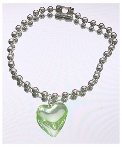 Chunky Puffy Heart Choker Necklace - Big Heart Pendant Round Bead Chain Heart Necklaces For Women Teen Girls Y2k Trendy Jewel...