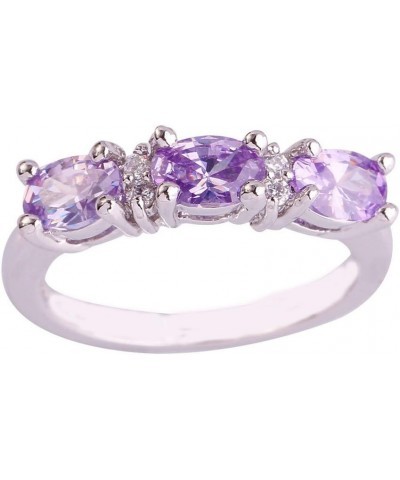 925 Sterling Silver Natural Novelty Filled Sapphire Quartz Topaz Engagement Wedding Ring US7 D_Purple $4.79 Others