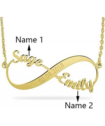 1-8 Names Infinity Necklace Personalized for Women 925 Sterling Silver Custom Name Necklace 1-8 Name Infinity Pendant Necklac...