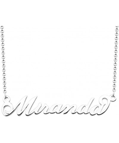 Personalized Name Necklace Sterling Silver Pendant Customized Custom Miranda (316 Stainless Steel) $10.99 Necklaces