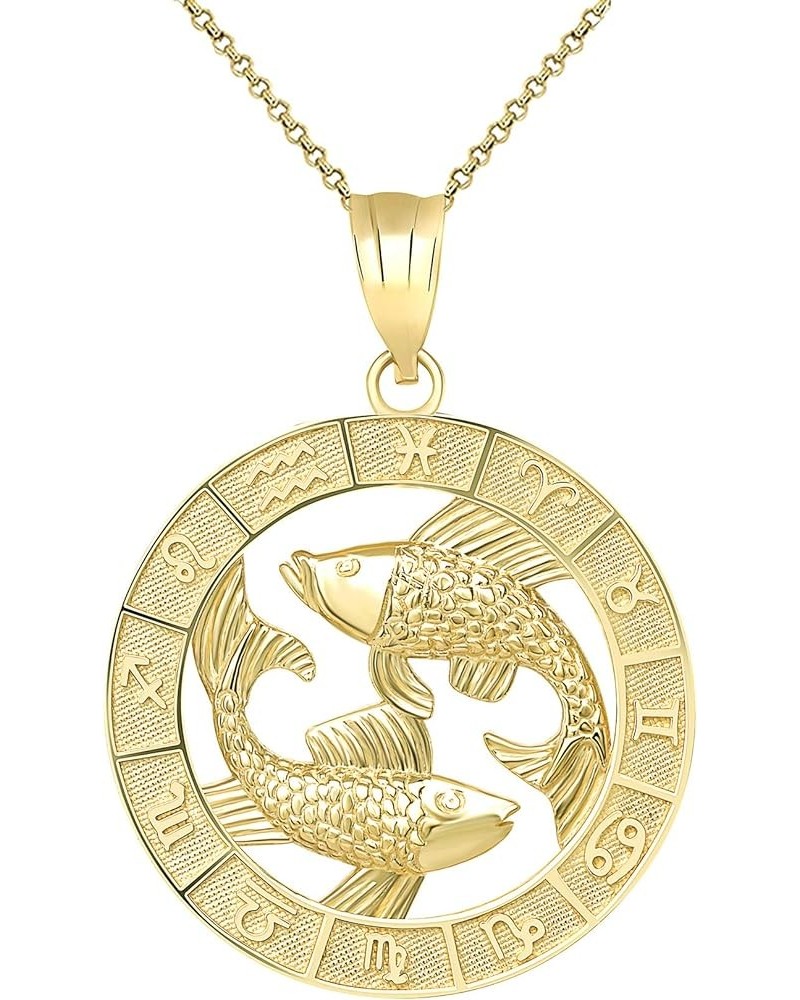 14k Yellow Gold Zodiac Pendant Necklace 16.0 Inches Pisces $92.39 Necklaces