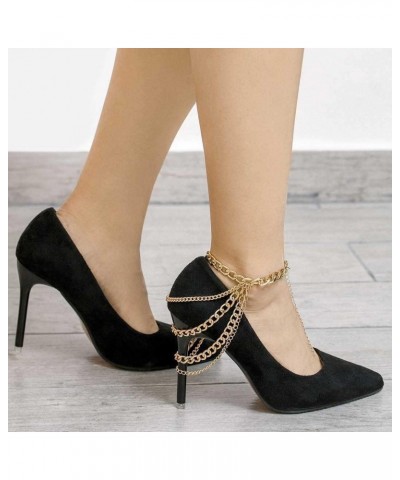 Punk Layered Anklets Gold Tassel Ankle Chain High heels Chain Bar NightClub Party Foot Chains Jewelry for Women and Girls(Pac...