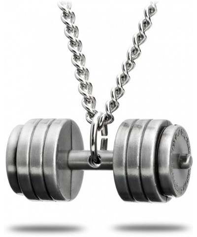 Women's Weight Plate and Dumbbell Pendant Combo Necklace Philippians 4:13 & Luke 1:37 Bible Verses Weightlifters Christian Je...