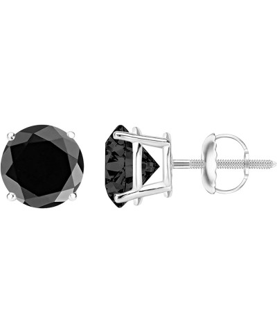 1/2-10 Carat Total Weight Black Diamond Stud Earrings 4 Prong Screw Back 10.01 Carat Platinum $447.84 Earrings