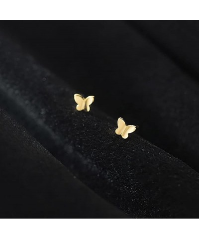 Solid 925 Sterling Silver Tiny Butterfly Earrings Studs for Women Teen Girls Tiny Cute Studs Earrings B-Gold $7.64 Earrings