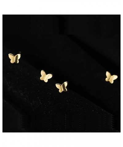 Solid 925 Sterling Silver Tiny Butterfly Earrings Studs for Women Teen Girls Tiny Cute Studs Earrings B-Gold $7.64 Earrings