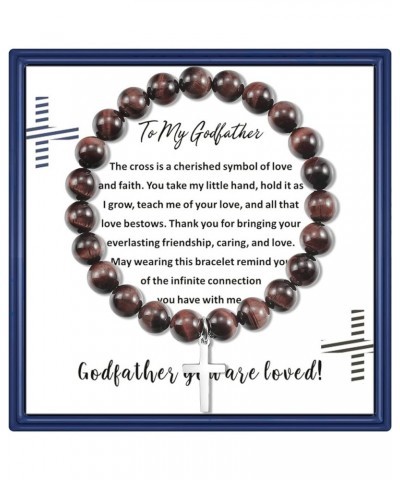 Godfather Godmother Gifts from Godchild Cross Charm Bracelet Godfather Godmother Stone Beads Bracelet Christian Jewelry Relig...