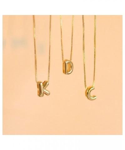 Bubble Initial Necklaces for Women Girls 14K Gold Plated Letter Necklace Dainty Gold Name Necklace Personalized Initial Choke...