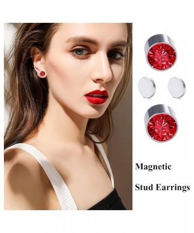 12 Pairs Magnetic Earrings Set Crystal Clip on Non Piercing Fake Stud Earrings 12 colors round A $8.84 Earrings