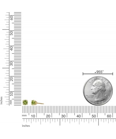 0.20 to 0.70 Carat Round Gemstone Stud Earrings for Women in 14k Yellow or White Gold 4 mm Birthstone Post with Friction Back...