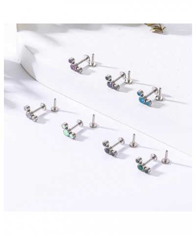 G23 Titanium Labret Studs 16G Threadless Push-in Press Fit Cluster Tragus Helix Lobe Conch Rook Medusa Cartilage Monroe Push ...