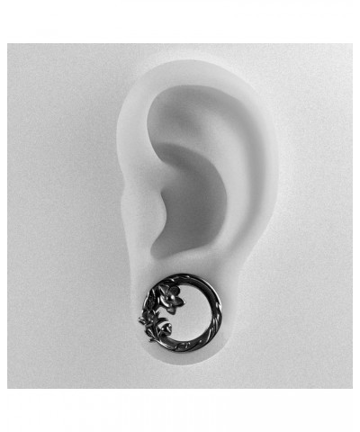 2PCS Ear Gauges 316 Stainless Steel Cute Roses Ear Tunnels Plug Expander Ear Stretcher Ear Piercing Body Jewelry Black $11.09...