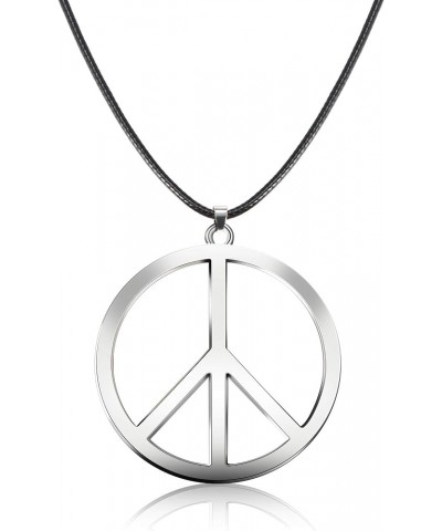 1 Piece Metal Peace Sign Pendant 1960s 1970s Hippie Party Accessories Necklace Silver $7.66 Necklaces