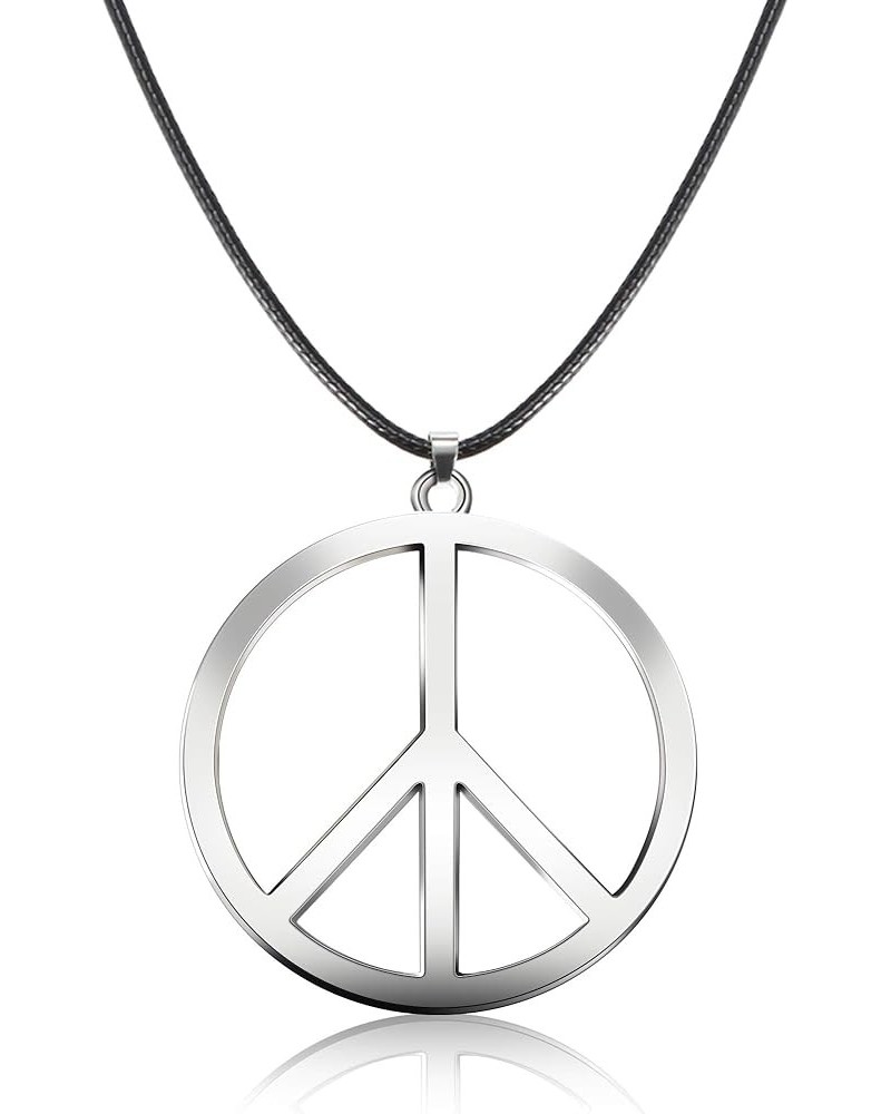 1 Piece Metal Peace Sign Pendant 1960s 1970s Hippie Party Accessories Necklace Silver $7.66 Necklaces