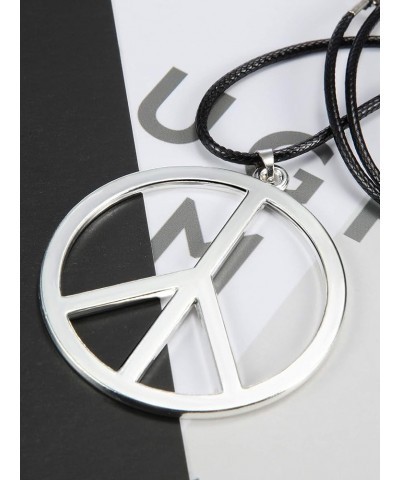 1 Piece Metal Peace Sign Pendant 1960s 1970s Hippie Party Accessories Necklace Silver $7.66 Necklaces