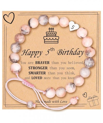 Happy Birthday Gifts for 3-21 Year Old Girls, Natural Stone Heart Charm Bracelet Sweet Birthday Christmas Gifts for Teen Girl...