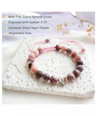 Happy Birthday Gifts for 3-21 Year Old Girls, Natural Stone Heart Charm Bracelet Sweet Birthday Christmas Gifts for Teen Girl...