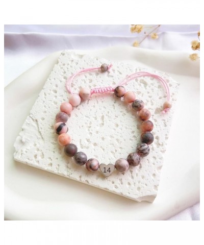 Happy Birthday Gifts for 3-21 Year Old Girls, Natural Stone Heart Charm Bracelet Sweet Birthday Christmas Gifts for Teen Girl...