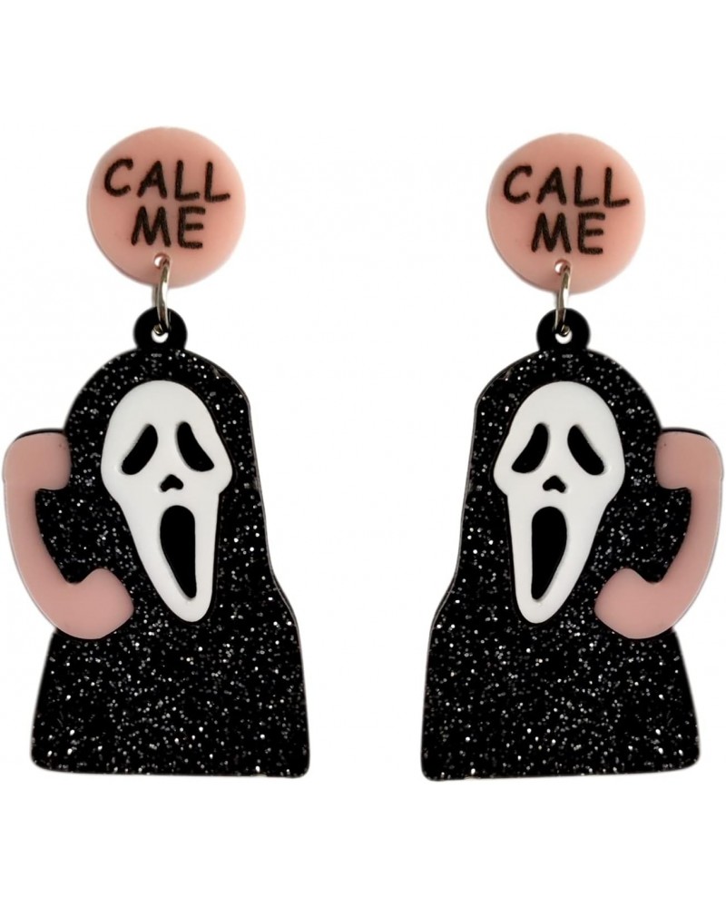 Ghost Acrylic Earrings for Women and Girls Cute Halloween Stud Dangle Earrings $7.19 Earrings