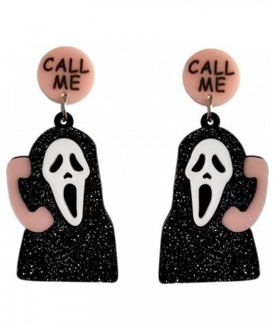 Ghost Acrylic Earrings for Women and Girls Cute Halloween Stud Dangle Earrings $7.19 Earrings