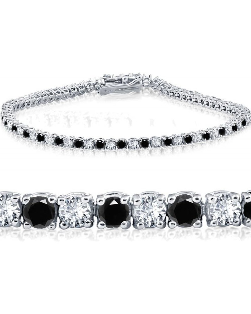 3ct Black & White Diamond Tennis Bracelet 7" 14K White Gold (K-L-I2,I3) $469.80 Bracelets