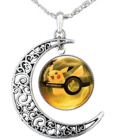 Anime Monsters and Crescent Necklace Anime Eevee Evolutios Cartton Glass Dome and New Moon Necklace Style 2 $7.64 Necklaces