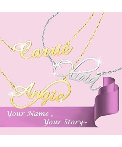 Custom Cursive Name Necklace Personalized Gift for Women Rose Gold Plated Nameplate Tiffani $17.39 Necklaces