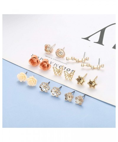 93 Pairs Assorted Multiple Stud Earrings Set for Women Cute Simple Faux Pearl Hoop Earrings Bar Moon Star CZ Stud Earring Jew...