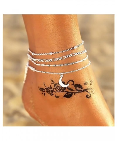 Bracelets Anklets Jewelry for Women Teen Girls Bracelet Multi Beach Silver Women's Gift Layer Chain Anklet Ankle Adjustable A...