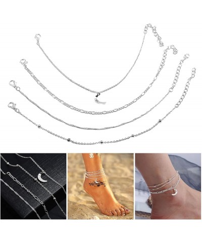 Bracelets Anklets Jewelry for Women Teen Girls Bracelet Multi Beach Silver Women's Gift Layer Chain Anklet Ankle Adjustable A...