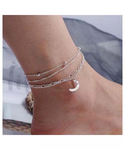 Bracelets Anklets Jewelry for Women Teen Girls Bracelet Multi Beach Silver Women's Gift Layer Chain Anklet Ankle Adjustable A...